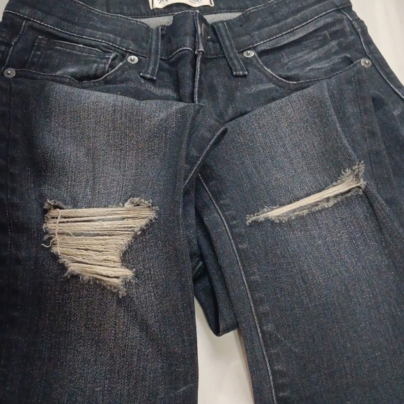 Womens Madewell 25 high riser skinny black wash heans - Picture 2 of 7